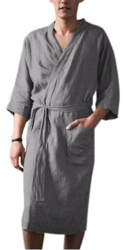 Pijama Medio Cálido, Sin Cuello, Camisón Con Mangas Tres Cua