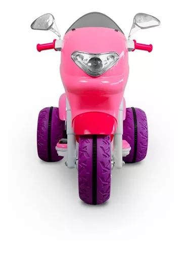 Moto Motinha Elétrica Menina Sprint Turbo Rosa Brinquedo Infantil