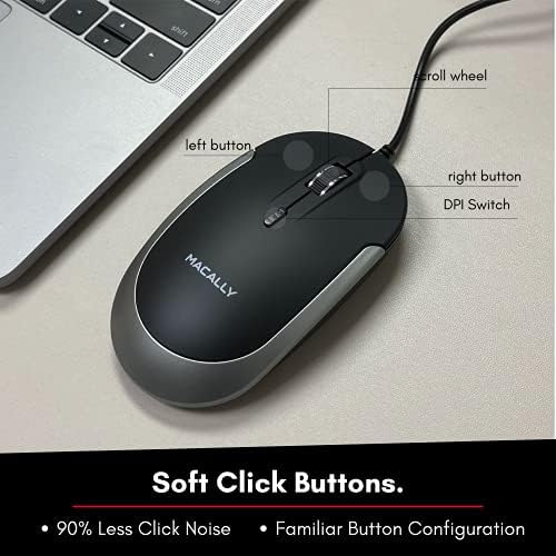 Ratón Inalámbrico Macally Silent - Ratón Usb Delgado Y Compa