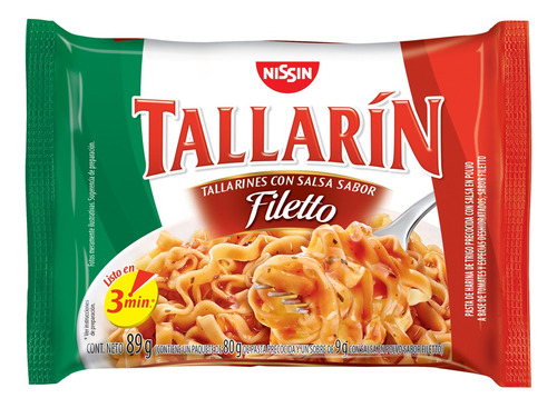 Fideos Nissin Tallarín Sabor Filetto 89 Gr. Caja X30