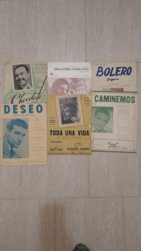 Partituras Antiguas Para Piano Lote X 6 Boleros Y Balada (Usado)