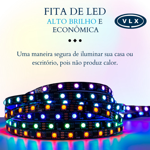 Kit 60 Fita Led Ws2811 5m Endereçavel 300 L+ Controladora