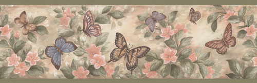 Brewster Borde Pared Mariposa Resource In Color Pastel