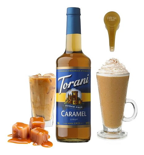 Torani Caramelo Sin AzĂșcar Para Cefe Con Dispensador 750ml