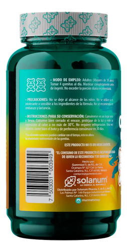 Cúrcuma Jengibre Pimienta Negra 100 Gomitas Limón Belabear