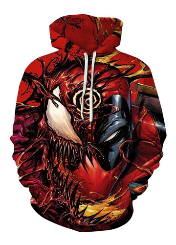 Sudadera Casual Venom Deadpool Combinacion Luchando De Moda