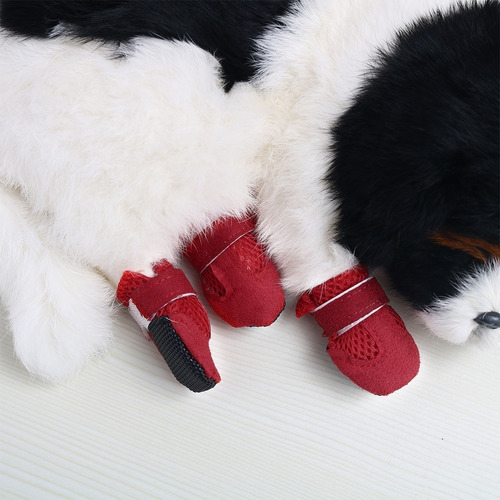 Zapatos Botas Para Perros Protectores Patas Rojo 2 Pares Xl