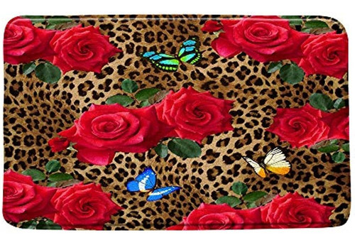 Alfombrilla De Baño Rosa Leopardo Animal De Safari Salvaje M