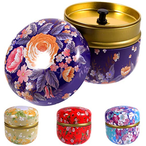 Set De 4 Latas Decorativas De Hojalata, Tarros Retro Al...