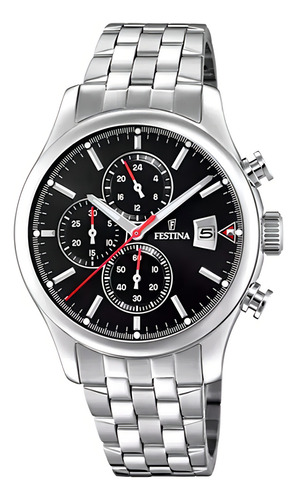 Relógio masculino Festina Timeless F20374.3 com cronógrafo de aço inoxidável