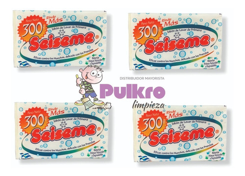 Jabon Blanco Pan Seiseme 300grs, Pack X 4 Unidades Rinde Mas