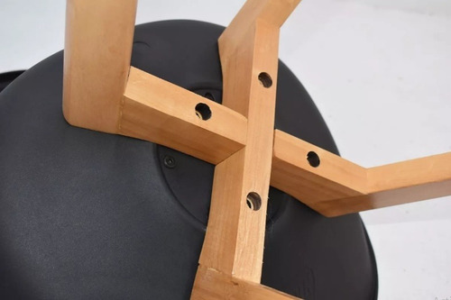 Imagen 2 de 7 de Silla Tulip Wood X4 Unidades Color Negro Mundo Gym