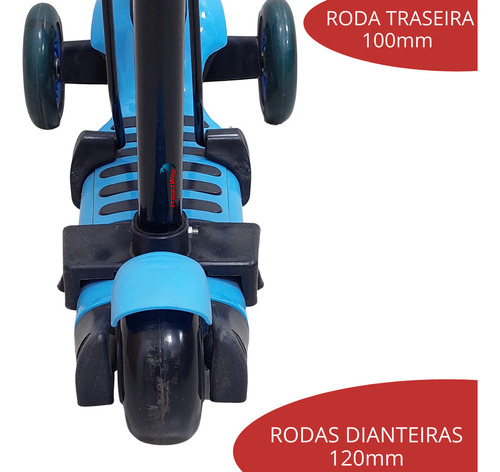 Patinete Infantil 3x1 Até 50kg Com Cesta Joaninha Importway Cor Azul