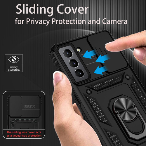 Funda Para Galaxy S21 Fe Uso Rudo Cámara Carcasa+mica Negro Samsung Galaxy S21 Fe/fan Edition