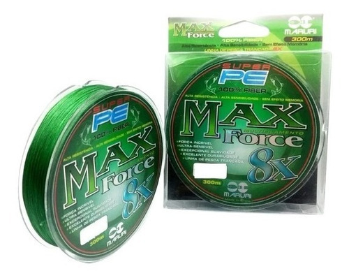 Linha Multifilamento Maruri Max Force 8x 8 Fios 0,50mm 300mt Cor Verde