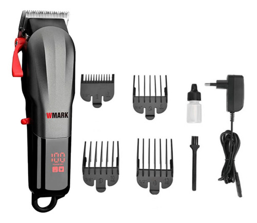 Maquina De Cortar Cabelo Wmark Display Ng115 Profissional Cor Preto 110V/220V