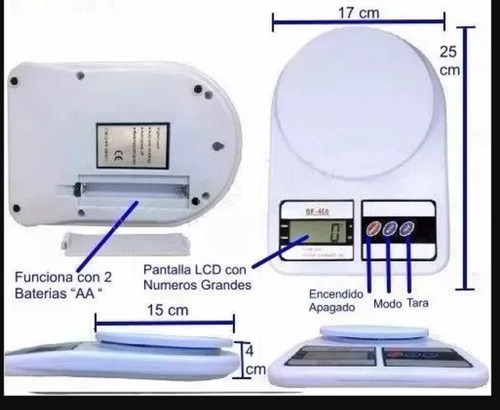 Peso Balanza Digital 10kg Portatil, Incluye Baterias, Oz