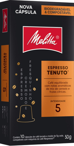  Café espresso tenuto en cápsula Melitta sem glúten