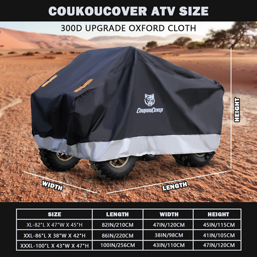 Cobertor Para Atv Coukoucover, Impermeable, Resistente, X...