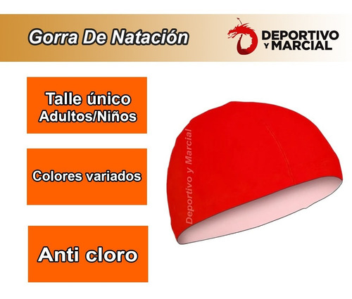 Imagen 3 de 5 de Gorras Natacion Lycra Varios Colores Nereo Pileta Gorro En3x