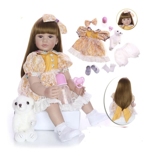 Bebé Reborn / Muñeca Realista 60cm Con Accesorios