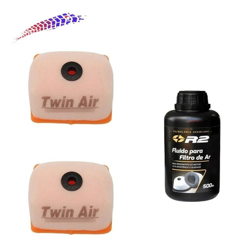 Kit 2 Filtro De Ar Crf 230 Twin Air + Oleo Filtro R2 500ml