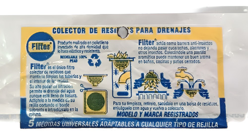 Filtro Para Rejilla 20 X 20 Filter Colector De Residuos