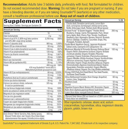 Natures Way | Alive!® Max3 Multivitamínico, 60 Tabs