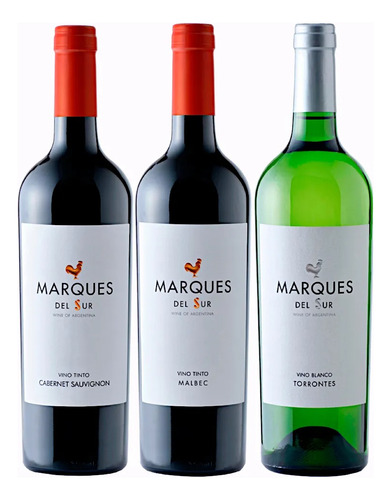 Botella De Vino Tinto Malbec Roble Marqués Del Sur 750ml