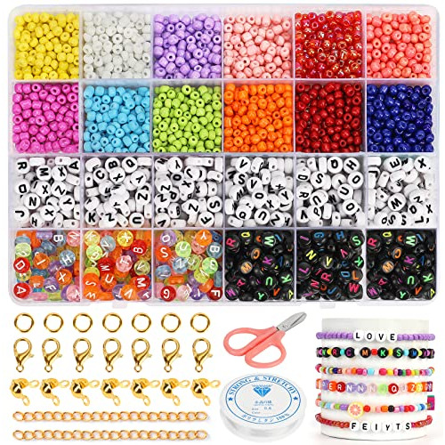 Kit De   De Vidrio De 2600 Piezas De 4 Mm Hacer Pulsera...