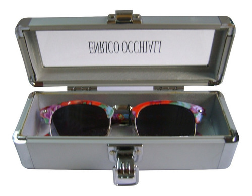 Imagen 2 de 4 de Estuche Aluminio Tapa Vidrio Anteojos Accesorios Bijouterie