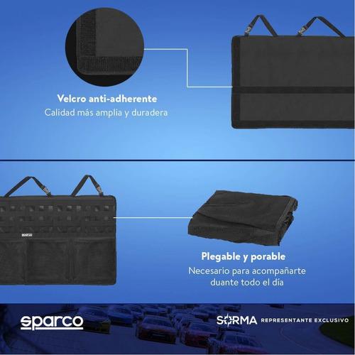 Imagen 4 de 10 de Organizador De Baúl Para Auto Camioneta Sparco 5 Bolsillos