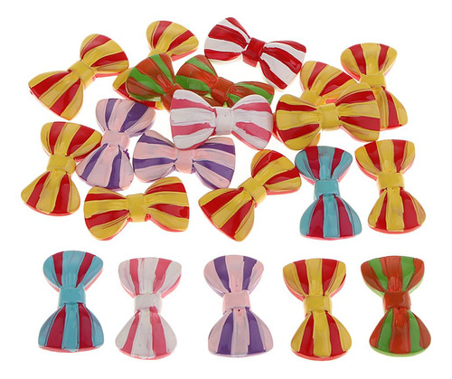20 Unids Botón Flatback Bowknot De Resina Cabochon Para