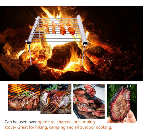 Parrilla De Barbacoa Plegable Portátil De Acero Inoxidable P