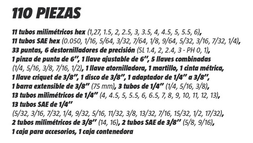 Imagen 4 de 7 de Set Juego Herramientas Tubos Y Llaves Kroner De 110 Piezas