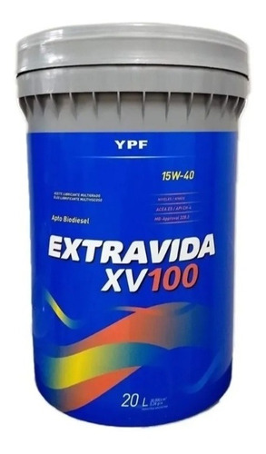 Imagen 1 de 4 de Ypf Extra Vida Xv100 15w-40  - Balde 20 Litros