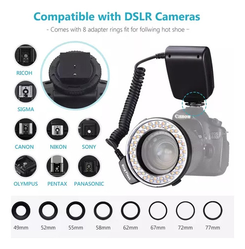Neewer Flash De Anillo De Macro For Canon Nikon ( 48 Led )