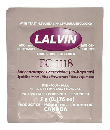 Levadura Seca De Vino Ec #1118 lalvin (paquete De 10)
