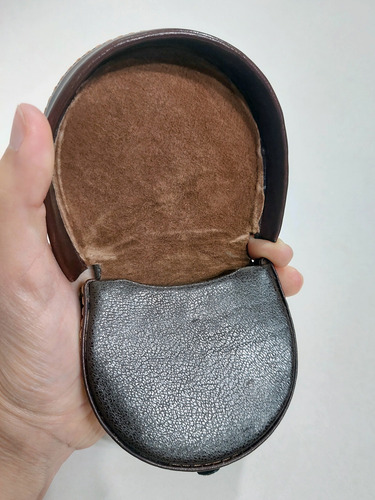 Antiguo Monedero Porta Monedas U Objetos Cuero Marron Oscuro