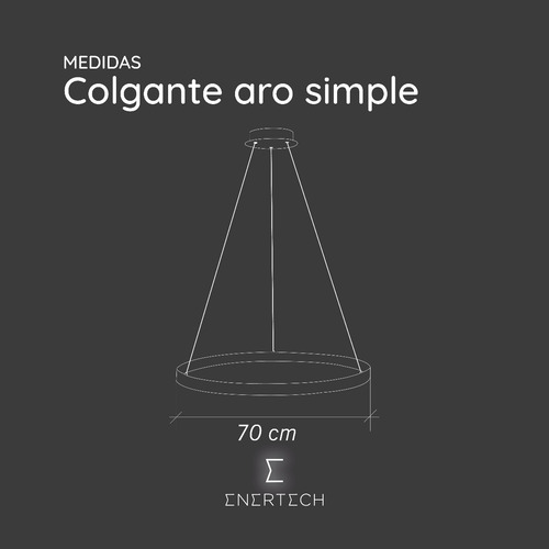 Colgante Led Aro 70 Cm Diseño Moderno Hogar Deco