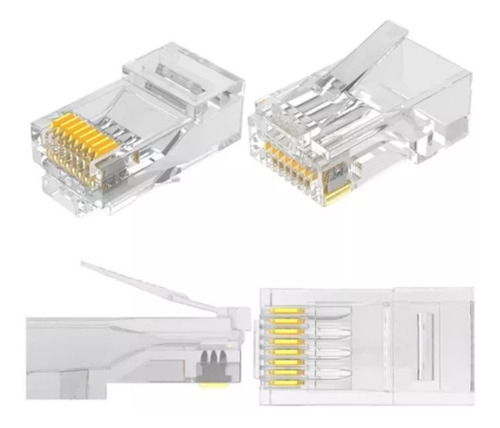 Imagen 2 de 3 de Pack 50 Conectores De Red Rj45 Macho Cat5e