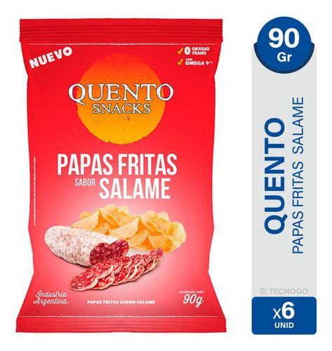 Papas Fritas Salame Quento Snacks Pack 6 unidades