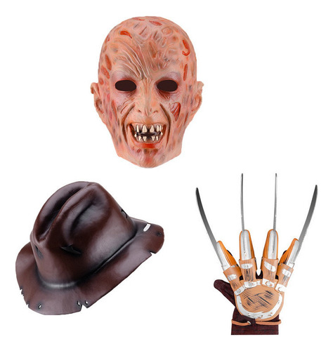 Kit De Guantes Y Sombreros De Halloween De Freddy Krueger Pa