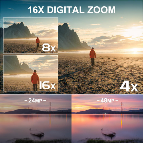 Câmera Digital G-anica 5k 48mp/60fps Wifi De Grande Angular