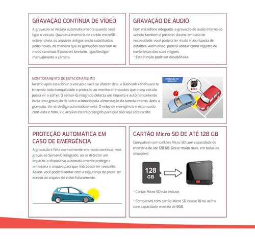 Imagem 6 de 8 de Câmera Automotiva Pioneer Vrec-100ch Dashcam Full Hd Dvr Top
