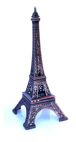 Mini Torre Eiffel Paris 18cm Retrô Decorativa Em Metal Cobre
