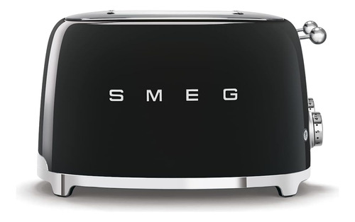 Tostadora Smeg 50 Retro Line Negra Con Ranuras Para 4x4