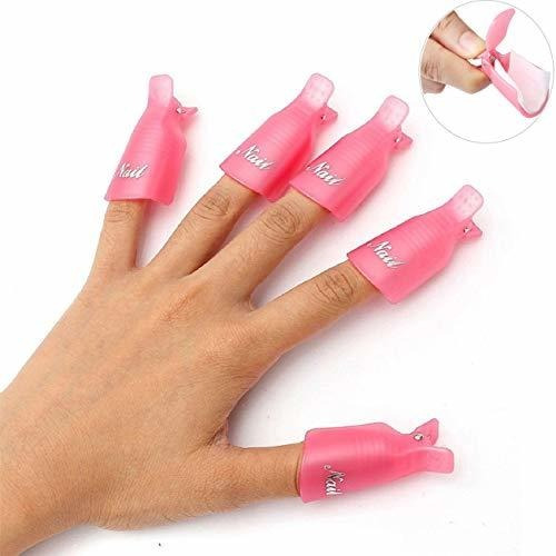 Himo 10pc Plástico Acrílico Nail Art Soak Off Cap Clip Herra