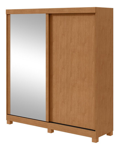 Guarda-roupa Casal 2 Portas Easy Light C/espelho Pés Amendoa