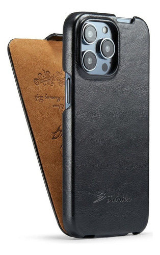 Capa De Couro Com Abertura Superior E Inferior Para iPhone